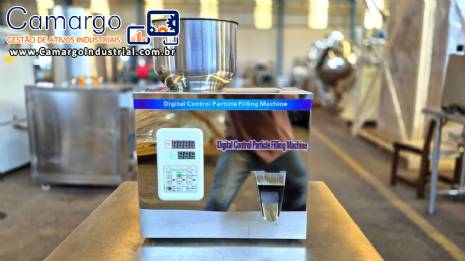Dosadora pesadora semiautom�tica de gr�os e p�s de bancada em inox FZ-100