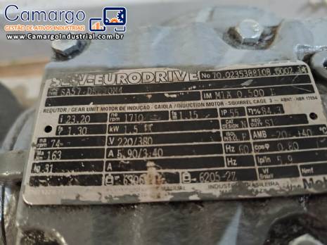 Moto_redutor SEW , com motor de 1,5 kW 220/380v 1710rpm , Redu��o 1/74