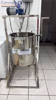 Tacho cozinhador em inox com aquecimento à gás e elétrico PRSUL 80 litros para doces laticínios Tacho cozinhador em inox com aquecimento à gás e elétrico PRSUL 80 litros para doces laticínios