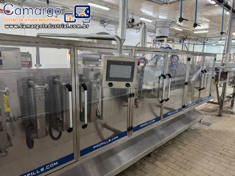 Envasadora embaladora horizontal em inox para embalagens stand up pouch SUP formadas Profills Envasadora embaladora horizontal em inox para embalagens stand up pouch SUP formadas Profills