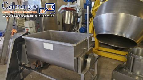 Misturador homogeneizador de pás carnes inox Seleto 210 litros Misturador homogeneizador de pás carnes inox Seleto 210 litros