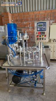 Seladora rotativa em inox com selo de alumínio para potes, copos e frascos Delgo Seladora rotativa em inox com selo de alumínio para potes, copos e frascos Delgo