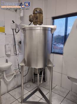 Tanque misturador em aço inox para agitação emulsificação homogeneizador para pasta de alho 220 litros Tanque misturador em aço inox para agitação emulsificação homogeneizador para pasta de alho 220 litros