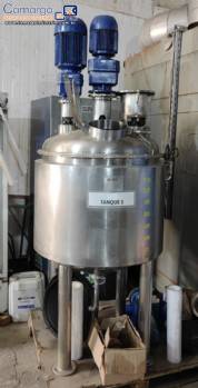 Tanque reator em inox encamisado á vapor para agitação emulsificação homogeneizador Biasinox 300 litros Tanque reator em inox encamisado á vapor para agitação emulsificação homogeneizador Biasinox 300 litros